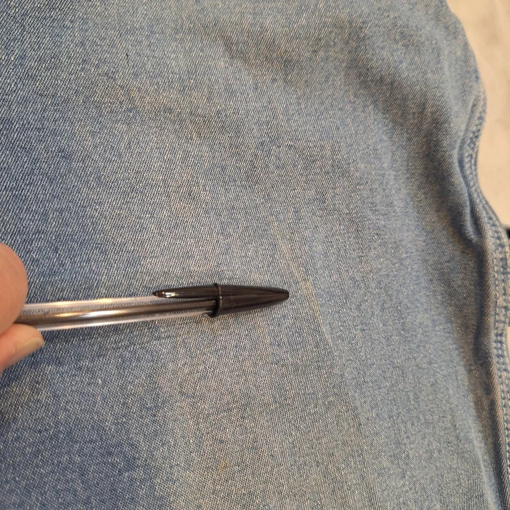 Vtg 90s Liberty Denim Overalls 36x30 Lt Wash Bib Workwear Utility Carpenter AsIs - Picture 9 of 13